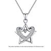 Bansriracha Love Heart and Star Dual Use Pendant Necklaces 925 Sterling Silver Rhinestone Drop Necklace for Women Jewelry Gift (50CM) view 4