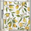 Amagical 4 Pieces Lemon Fruit Citrus Flowers Leaves Pattern Shower Curtain Set Bathroom Mat Set, Bath Mat Contour Mat Toilet Cover Shower Curtain and 12 Hooks view 2