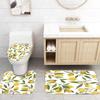 Amagical 4 Pieces Lemon Fruit Citrus Flowers Leaves Pattern Shower Curtain Set Bathroom Mat Set, Bath Mat Contour Mat Toilet Cover Shower Curtain and 12 Hooks view 3