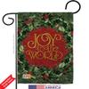 Joy To The World Wreath Garden Flag Set Wall Hanger Wintertime Winter Wonderland Snowflake Snowman Ice Skate Season Snow Small Decorative Gift Yard House Banner Double-Sided Made In USA 13 X 18.5 view 2