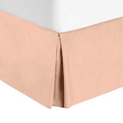 Comfort Bed Store Box Pleated Bed Skirt-1000 Thread Count 100% Egyptian Cotton,Quadruple Pleated, Wrinkle and Fade Resistant, 16 Tailored DropInches(Peach,Full)
