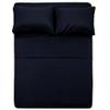 4 PC Bedding sheet set 8" Deep pocket 400 TC 100% Cotton for RV- Trucks, campers, Airstream, Bus, Boat and motorhomes easy to fit in RV-mattress Solid - Short Queen (60"x75") Navy Blue view 1