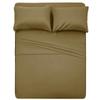 HR Luxury Linen 4 PC Bedding Sheet Set 8" Deep Pocket 400 TC 100% Cotton for RV- Trucks, Campers, Airstream, Bus, Boat and motorhomes Easy to fit in RV-Mattress Solid - Short Queen (60"x75") Taupe view 1