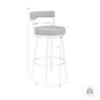 Armen Living Madrid 30" Seat Height Swivel Modern Black Faux Leather and Brushed Stainless Steel Bar Stool for Kitchen Island Counter view 3