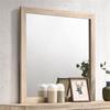 Acme Furniture Miquell 40" Square Wood Frame Bedroom Mirror in Rustic Natural view 2