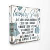 Stupell Industries Laundry Rules Bathroom Wood Textured Blue Word Design view 1