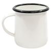 TableCraft 80009 Enamel Mug, Enamelware Collection, White with Black Rim, Porcelain Over Steel, Classic Vintage Style, Dishwasher Safe, Oven and Freezer Safe, Camping, RV, Home Use, 12 oz view 1