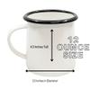TableCraft 80009 Enamel Mug, Enamelware Collection, White with Black Rim, Porcelain Over Steel, Classic Vintage Style, Dishwasher Safe, Oven and Freezer Safe, Camping, RV, Home Use, 12 oz view 2