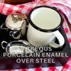 TableCraft 80009 Enamel Mug, Enamelware Collection, White with Black Rim, Porcelain Over Steel, Classic Vintage Style, Dishwasher Safe, Oven and Freezer Safe, Camping, RV, Home Use, 12 oz view 4
