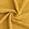 100% Cotton Navy Blue Cable Knit Throw Blanket with Bonus Laundering Bag - Large Thick, 2.5 Pounds,Extra Cozy, Machine Washable, Comfortable Home Decor (Mustard Yellow Stripe Pattern, 60"x80") view 3