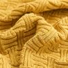 100% Cotton Navy Blue Cable Knit Throw Blanket with Bonus Laundering Bag - Large Thick, 2.5 Pounds,Extra Cozy, Machine Washable, Comfortable Home Decor (Mustard Yellow Stripe Pattern, 60"x80") view 4