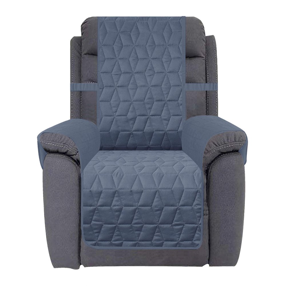Ameritex Waterproof Nonslip Large Recliner Cover Christmas Decor Stay in Place, Dog Couch Recliner Cover Furniture Protector for Pets and Kids (Blue, 30'')
