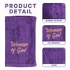 Swanson Christian Products Pastor Towel  Woman of God  Purple Hand Towel with Gold Embroidery  Cotton view 4