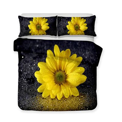 Children 3D Bedding Set Full King Sunflower Print Duvet Cover Set Bedclothes with Pillowcase Home Textiles Twin Queen Quilt Cover (35,US Queen)