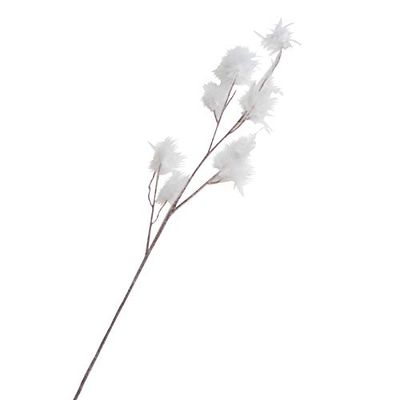 Factory Direct Craft White Feather Flocked Branch | 1 Piece