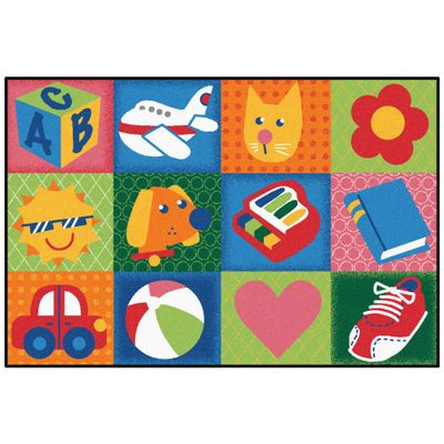 Carpets for Kids KID$Value Rugs 36.25 Toddler Fun Squares Playroom 3ft x 4ft 6in Rectangle Multi Color