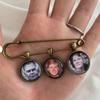 Custom Photo Lapel Pin  Personalized Picture Charm with 1, 2, or 3 Photos  Wedding, Graduation, or Memorial Keepsake  Silver or Antique Bronze (3 Photo Silver Pin) view 3