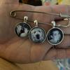 Custom Photo Lapel Pin  Personalized Picture Charm with 1, 2, or 3 Photos  Wedding, Graduation, or Memorial Keepsake  Silver or Antique Bronze (3 Photo Silver Pin) view 4