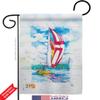 Breeze Decor Sailboats Garden Flag Set Wall Hanger Sports Sailing Boat Lake Dock Nautical Entertainment Activity Physical Small Decorative Gift Yard House Banner Double-Sided Made in USA 13 X 18.5 view 2