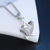 Bansriracha Love Heart and Star Dual Use Pendant Necklaces 925 Sterling Silver Rhinestone Drop Necklace for Women Jewelry Gift (45CM) view 1