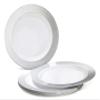 " OCCASIONS " 60 Plates Pack, Heavyweight Disposable Wedding Party Plastic Plates (6.25'' Dessert/Bread Plate, Diamond White & Silver) view 1