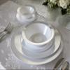 " OCCASIONS " 60 Plates Pack, Heavyweight Disposable Wedding Party Plastic Plates (6.25'' Dessert/Bread Plate, Diamond White & Silver) view 2
