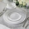 " OCCASIONS " 60 Plates Pack, Heavyweight Disposable Wedding Party Plastic Plates (6.25'' Dessert/Bread Plate, Diamond White & Silver) view 3