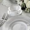 " OCCASIONS " 60 Plates Pack, Heavyweight Disposable Wedding Party Plastic Plates (6.25'' Dessert/Bread Plate, Diamond White & Silver) view 4