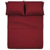 HR Luxury Linen 4 PC Bedding Sheet Set 8" Deep Pocket 400 TC 100% Cotton for RV- Trucks, Campers, Airstream, Bus, Boat and motorhomes Easy to fit in RV-Mattress Solid - Short Queen (60"x75") Burgundy view 1