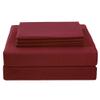 HR Luxury Linen 4 PC Bedding Sheet Set 8" Deep Pocket 400 TC 100% Cotton for RV- Trucks, Campers, Airstream, Bus, Boat and motorhomes Easy to fit in RV-Mattress Solid - Short Queen (60"x75") Burgundy view 2
