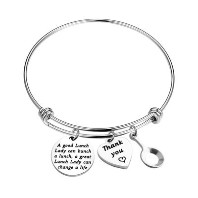 POTIY School Lunch Lady Server Thank You Gift A Good Lady Can Bunch a Lunch Bracelet for Cafeteria Worker (Bracelet)