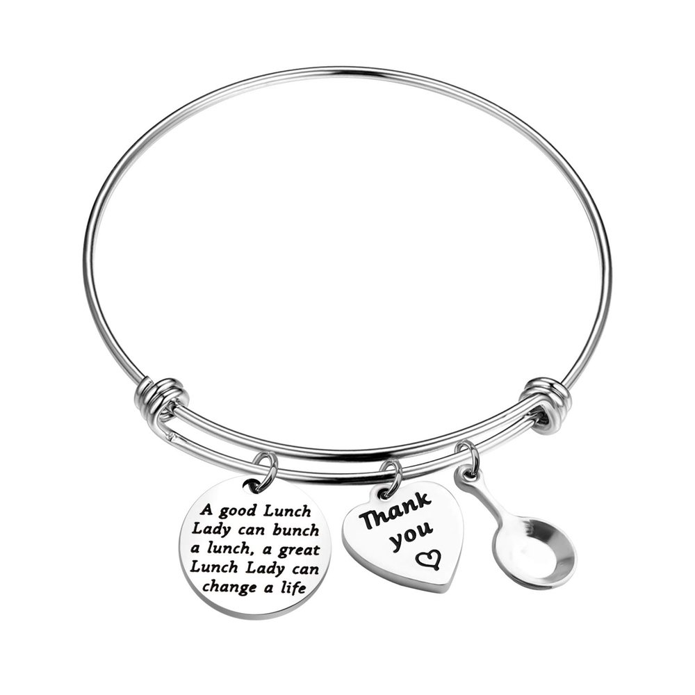 POTIY School Lunch Lady Server Thank You Gift A Good Lady Can Bunch a Lunch Bracelet for Cafeteria Worker (Bracelet)