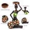2 Pack African Women Sculpture,8.5in Black Tribal Lady Figure Figurine Candle Holder African American Women Statue Collectible Art Crafts Home Centerpieces Tabletop Ornaments Decoration Candleholder view 4