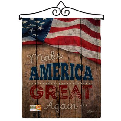 Proud to Make America Great Again Garden Flag Set Wall Hanger Patriotic Patriotism Independence Memorial United State American Small Gift Yard House Banner Double-Sided Made In USA 13 X 18.5