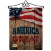 Proud to Make America Great Again Garden Flag Set Wall Hanger Patriotic Patriotism Independence Memorial United State American Small Gift Yard House Banner Double-Sided Made In USA 13 X 18.5 view 1