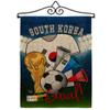 World Cup South Korea Soccer Garden Flag Set Wall Hanger Sports Game Goal Ball Football Entertainment Activity Physical Small Decorative Gift Yard House Banner Double-Sided Made In USA 13 X 18.5 view 1