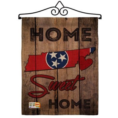 State Tennessee Home Sweet Burlap Garden Flag Set Wall Hanger Americana States USA American Territories Republic Country Particular Area Small Gift Yard House Banner Double-Sided Made In 13 X 18.5