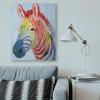 Stupell Industries Abstract Zebra Animal Rainbow Blue Drawing Canvas Wall Art, 36 x 48, Multi-Color view 3
