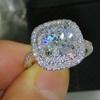 Bansriracha Fashion Ring Cushion Cut 4ct 5A Zircon Stone 925 Sterling Silver Engagement Wedding Band Ring for Women Sz 5-10 (8) view 3