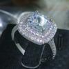 Bansriracha Fashion Ring Cushion Cut 4ct 5A Zircon Stone 925 Sterling Silver Engagement Wedding Band Ring for Women Sz 5-10 (5) view 2