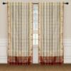 2 Cream Bohemian Indian Sari Curtains Rod Pocket Living Room -60W x 96L view 2