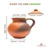 Village Decor Handmade Clay Water Jug With Lid | Carafes Pitcher Capacity 67 oz 2000 ml. view 3