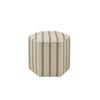 Martha Stewart Ellen Accent Ottoman - Solid Wood Frame, Soft Fabric, Hexagonal Small Stool Chair - Modern Foam Padded Top Footstool Living Room Furniture Natural, 18" W x 18" D x 16" H, Natural view 1