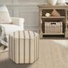 Martha Stewart Ellen Accent Ottoman - Solid Wood Frame, Soft Fabric, Hexagonal Small Stool Chair - Modern Foam Padded Top Footstool Living Room Furniture Natural, 18" W x 18" D x 16" H, Natural view 4