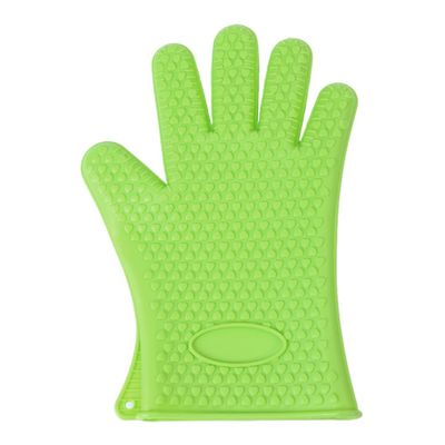 AKOAK Kitchen Perfect Silicone Barbecue Glove, Cooking/Grilling/Oven/Baking Glove, Waterproof, Non-Slip, Heat Resistant - Easily Handles Hot Food in The Kitchen or Grill, Pack of 1(Green)