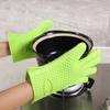 AKOAK Kitchen Perfect Silicone Barbecue Glove, Cooking/Grilling/Oven/Baking Glove, Waterproof, Non-Slip, Heat Resistant - Easily Handles Hot Food in The Kitchen or Grill, Pack of 1(Green) view 2