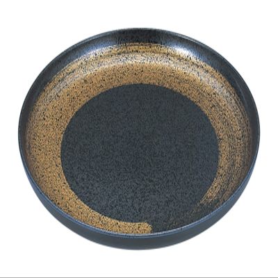 Fukui Craft 51402540 Echizen Dish Pot, 9 Size, Black with 1 Brush