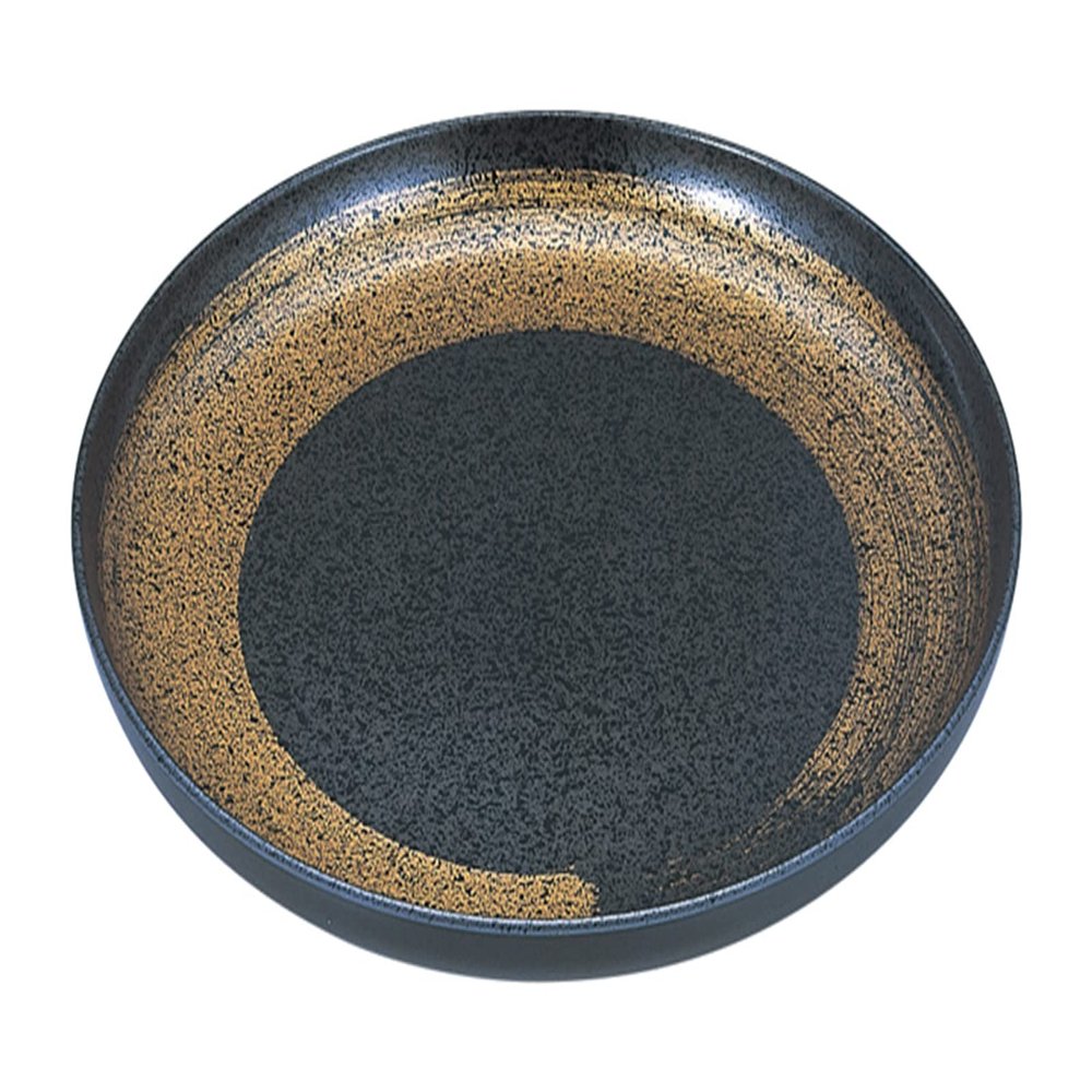 Fukui Craft 51402540 Echizen Dish Pot, 9 Size, Black with 1 Brush