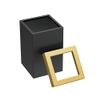 Gatco Small Bathroom Trash Can With Lid, Square 3 Gallon Stainless Steel Wastebasket, Under Sink, Matte Black And Brushed Brass, For Bathroom, Bedroom, Office (1934) view 2