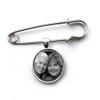 1, 2 or 3 Custom Photo Groom Wedding Memorial Lapel Boutonniere Pin in Silver or Bronze Finish (1 Photo Silver Pin) view 1